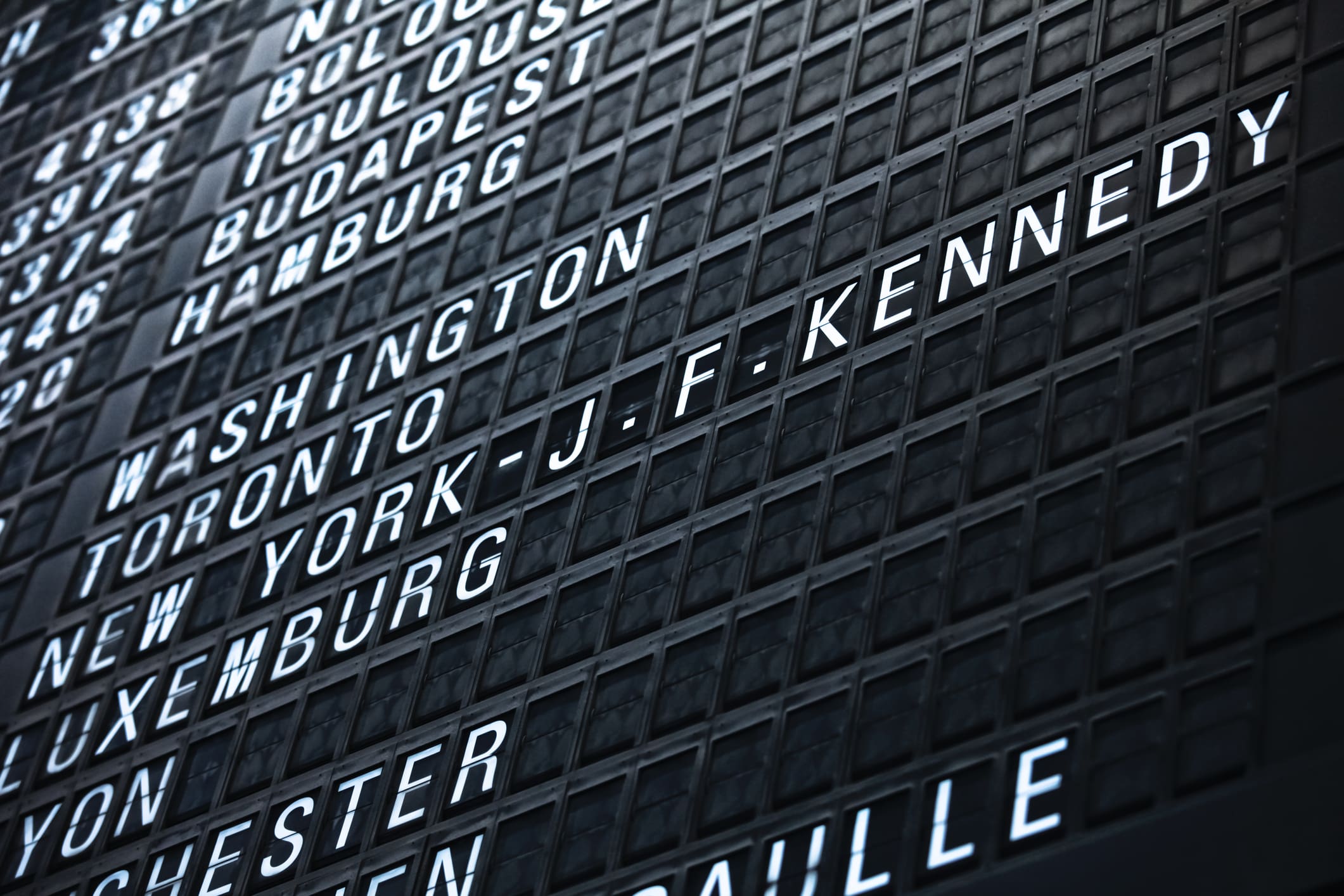 JFK Arrival Departure Board. 